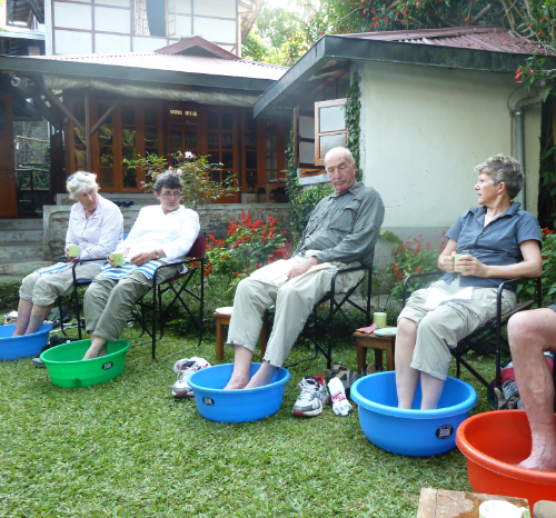 Relaxing after the trek